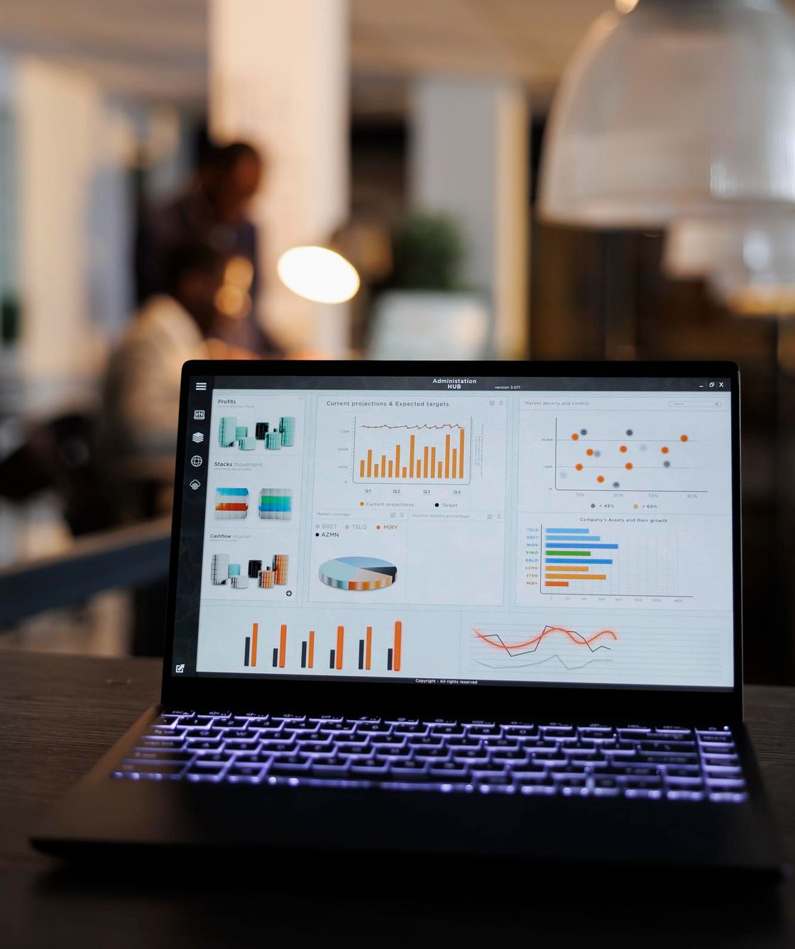 data scientists analyzing complex datasets and visualizations