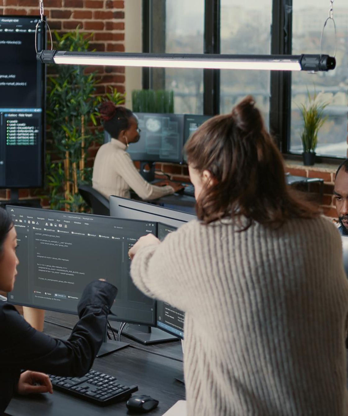 AI developers collaborating on machine learning
project